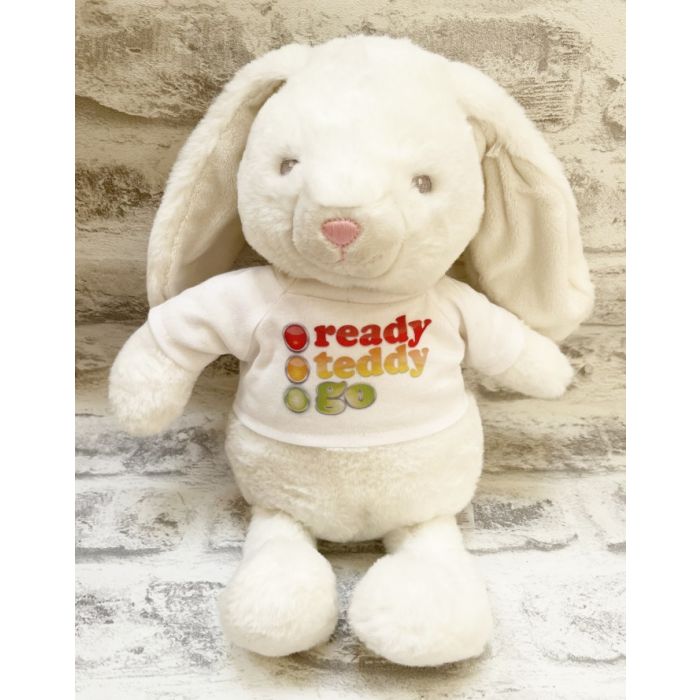 White rabbit teddy clearance bear