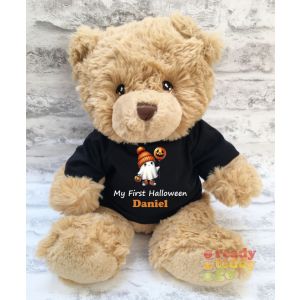 Halloween Ghost Pumpkin + Any Name / Text Large Harry Brown Teddy Bear