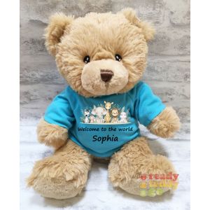 Safari Animals V2 (x6) + Any Name / Text Large Harry Brown Teddy Bear