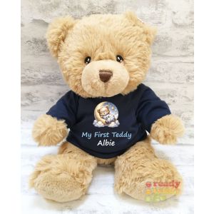 Bear Sleeping on Moon + Any Name / Text Large Harry Brown Teddy Bear