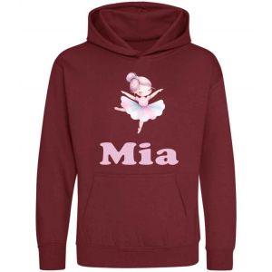 Ballerina / Ballet Dancer Watercolour Any Name Childrens Hoodie