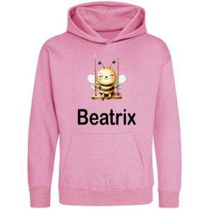 Bee on Swing Any Name Childrens Hoodie