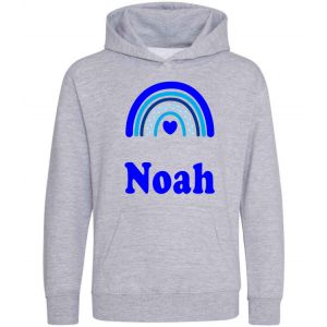 Blue Rainbow Any Name Childrens Hoodie