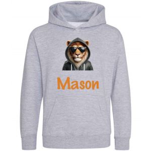 Cool Lion Any Name Childrens Hoodie