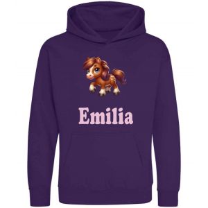 Cute Horse Any Name Childrens Hoodie