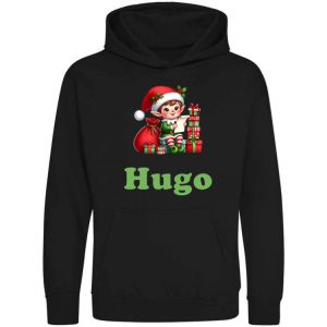 Christmas Elf Presents Any Name Childrens Hoodie