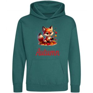 Fox with Leaves Any Name Childrens Hoodie