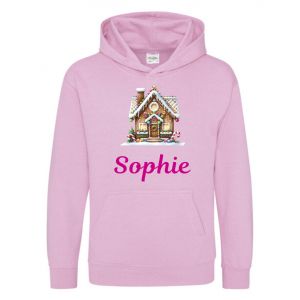 Christmas Gingerbread Candy / Sweets House Any Name Childrens Hoodie