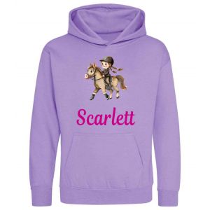 Girl Horse Rider Any Name Childrens Hoodie