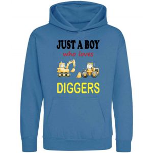 Just a Boy / Girl who loves DIGGERS Childrens Hoodie