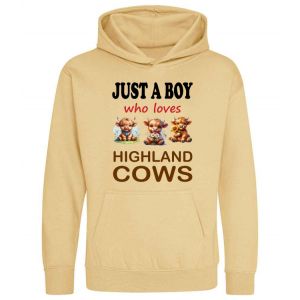 Just a Boy / Girl who loves HIGHLAND COWS Childrens Hoodie