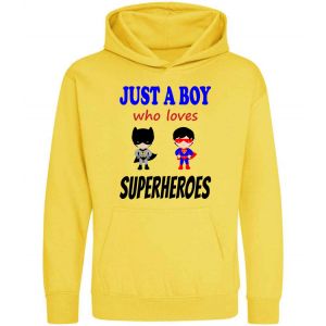 Just a Boy who loves SUPERHEROES Childrens Hoodie