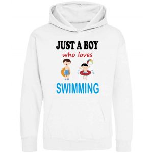 Just a Boy who loves SWIMMING Childrens Hoodie