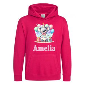 Happy Birthday Koala Any Name Childrens Hoodie