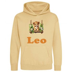 Lion Cub on Swing Any Name Childrens Hoodie