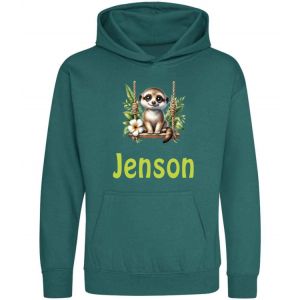 Meerkat on Swing Any Name Childrens Hoodie