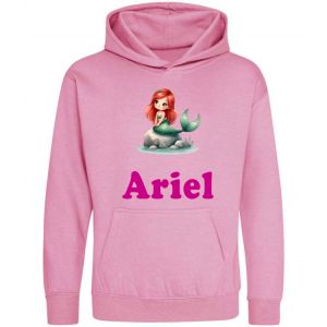 Mermaid Watercolour Any Name Childrens Hoodie