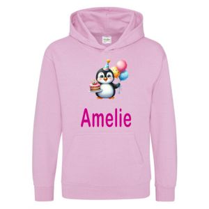 Birthday Penguin Any Name Childrens Hoodie