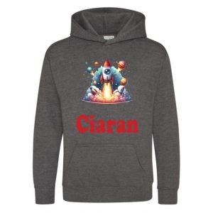 Rocket Launching Any Name Childrens Hoodie