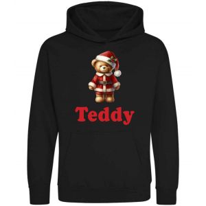 Christmas Santa Bear Any Name Childrens Hoodie