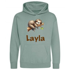 Sleeping Sloth Any Name Childrens Hoodie