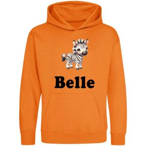 Zebra Any Name Childrens Hoodie