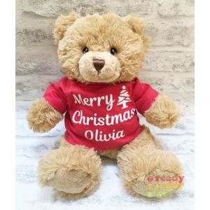 Large Merry Christmas Harry Brown Teddy Bear - Glitter or Plain Vinyl T-Shirt