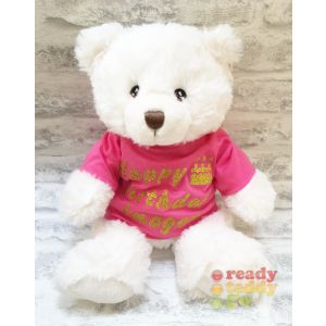 Large Happy Birthday Harry White Teddy Bear - Glitter or Plain Vinyl T-Shirt