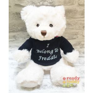 Keel Toys Eco Harry White Teddy Bear with Knitted Jumper