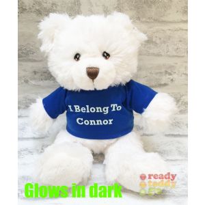 Medium Harry White Teddy Bear - Glow in the Dark T-Shirt