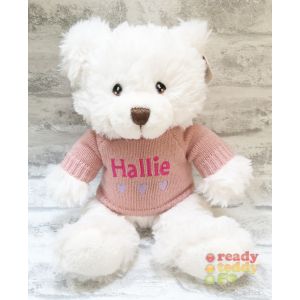 Keel Toys Eco Harry White Teddy Bear with Knitted Jumper