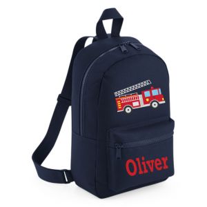 Fire Engine Any Name Childs Mini Rucksack