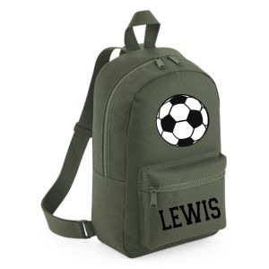 Football Any Name Childs Mini Rucksack