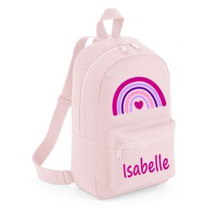 Pink Rainbow Any Name Childs Mini Rucksack