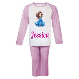 Blue Princess Any Name Childrens Pyjamas