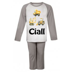 Construction Vehicles Any Name Childrens Pyjamas