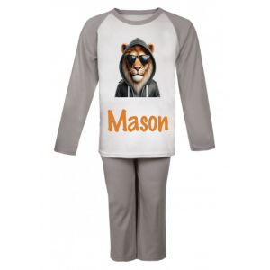 Cool Lion Any Name Childrens Pyjamas