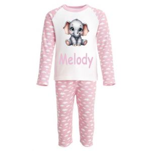 Cute Elephant Any Name Childrens Pyjamas