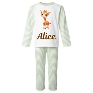 Cute Giraffe Any Name Childrens Pyjamas