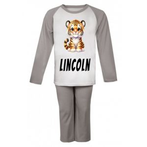 Cute Tiger Any Name Childrens Pyjamas