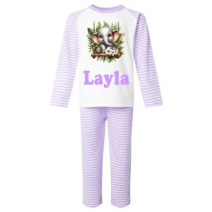 Elephant on Swing Any Name Childrens Pyjamas