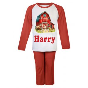 Farm Animals Barn Any Name Childrens Pyjamas