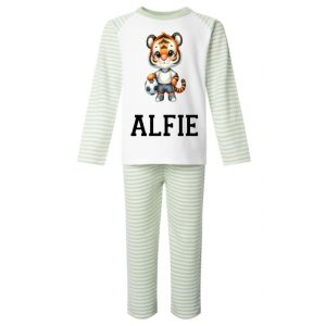 Tiger Footballer Any Name Childrens Pyjamas