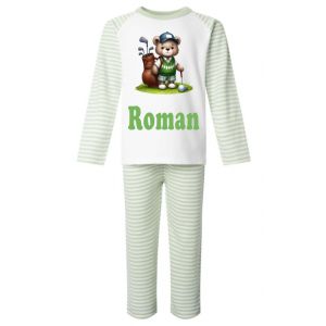 Golfer Bear Any Name Childrens Pyjamas