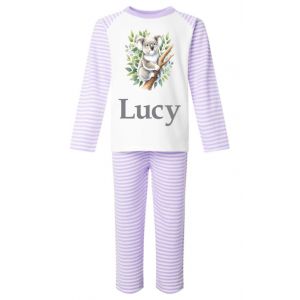 Koala in Tree Watercolour Any Name Childrens Pyjamas