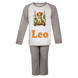 Lion Cub on Swing Any Name Childrens Pyjamas