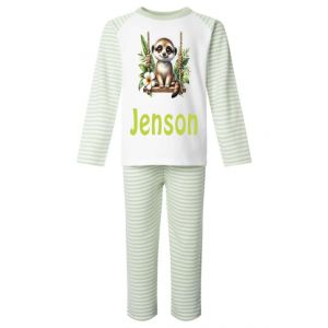 Meerkat on Swing Any Name Childrens Pyjamas