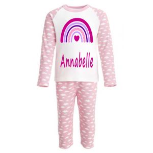 Pink Rainbow Any Name Childrens Pyjamas