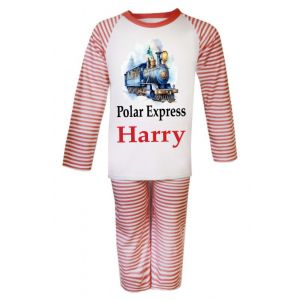 Christmas Polar Express Train Any Name Childrens Pyjamas