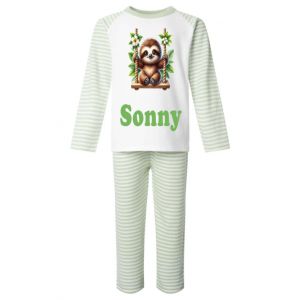 Sloth on Swing Any Name Childrens Pyjamas